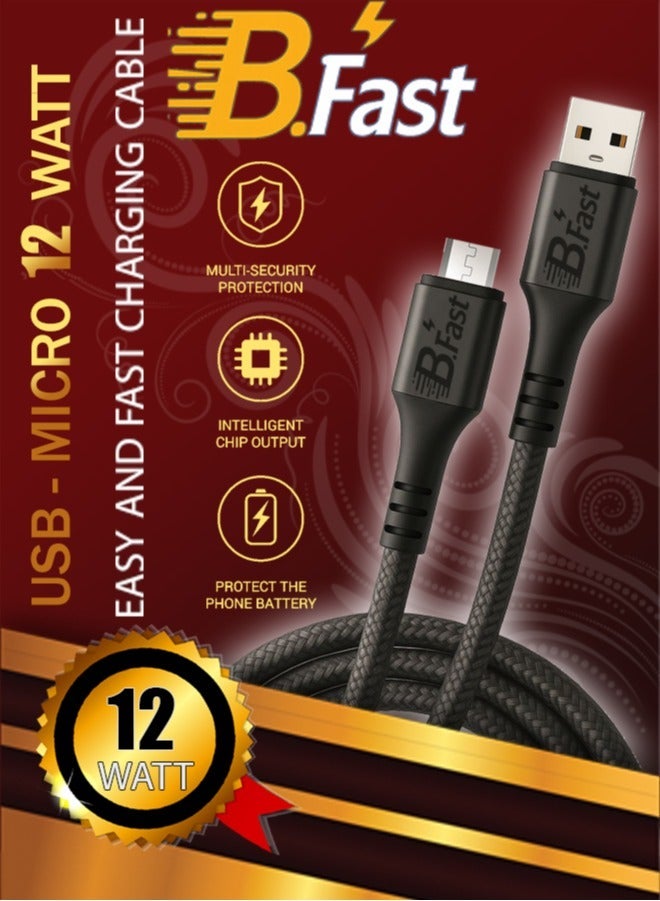 B.Fast Charging Cable - USB to MICRO Certified B.Fast Charging 12 Watt - Image 2